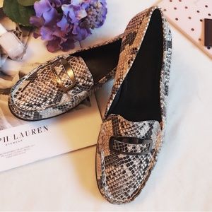 Calvin Klein snakeskin flat loafers size 7